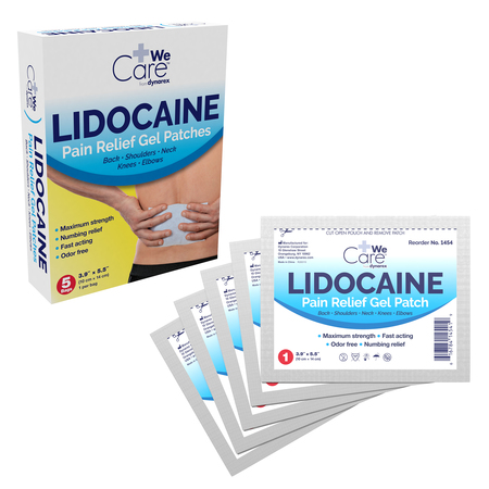 DYNAREX Lidocaine Pain Relief Gel Patches - 3.9 x 5.5in (60 Total Patches) 1454